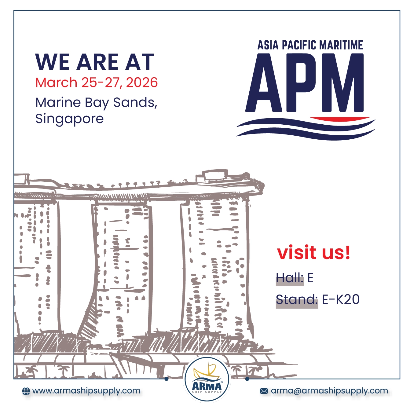 Arma Ship Supply - Arma Ship Supply at Asia Pacific Maritime 2026 Meet Our Team at Stand E-K20